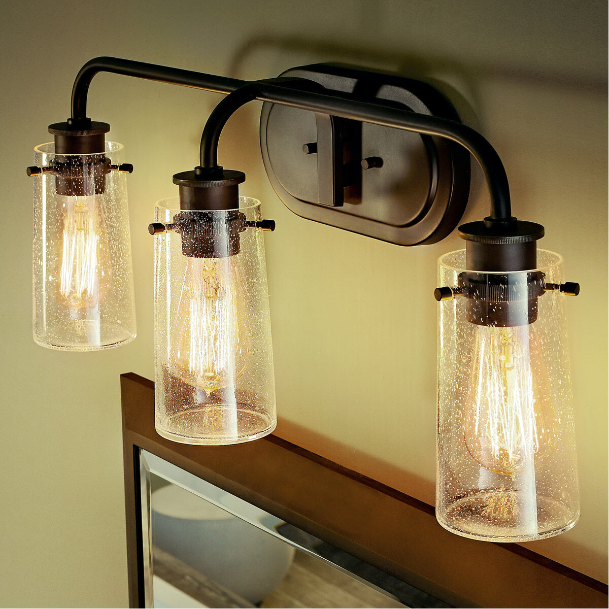 Braelyn 3 Light 24 inch Olde Bronze Wall Mt Bath 3 Arm Wall Light