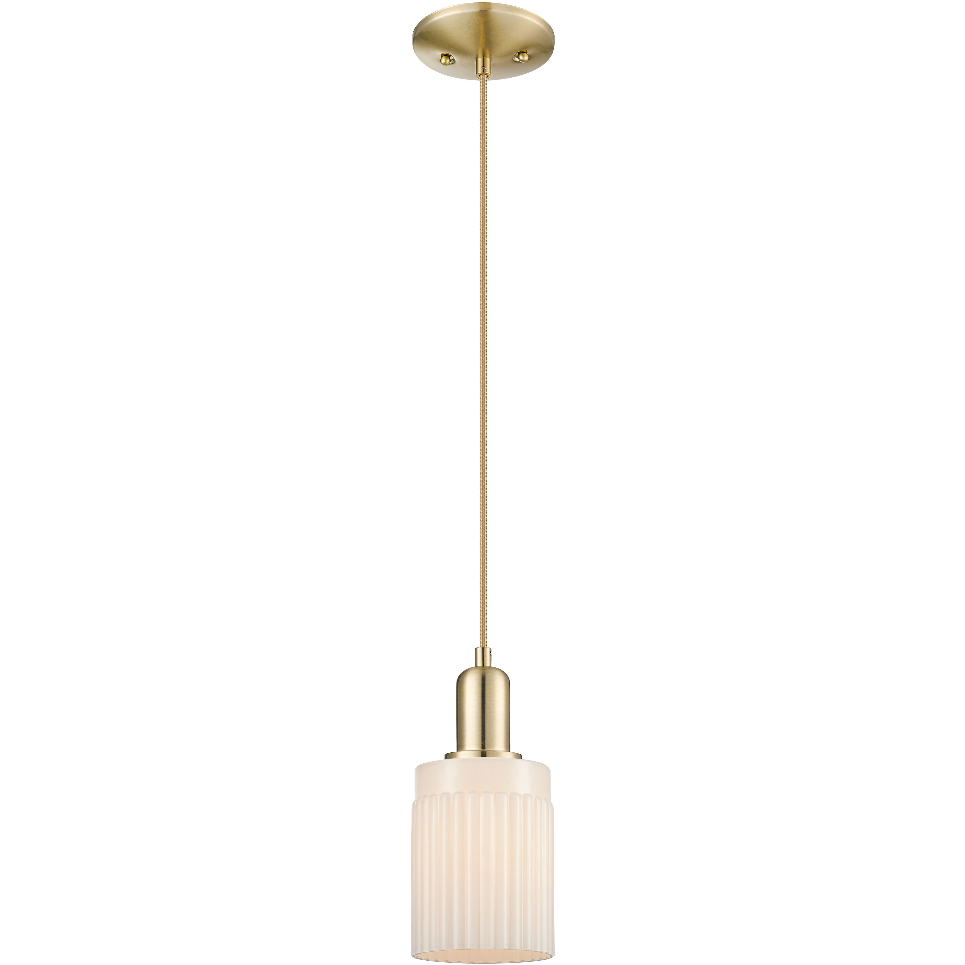 Arcadia Hadley 1 Light 4.88 inch Champagne Bronze Mini Pendant Ceiling Light in Matte White