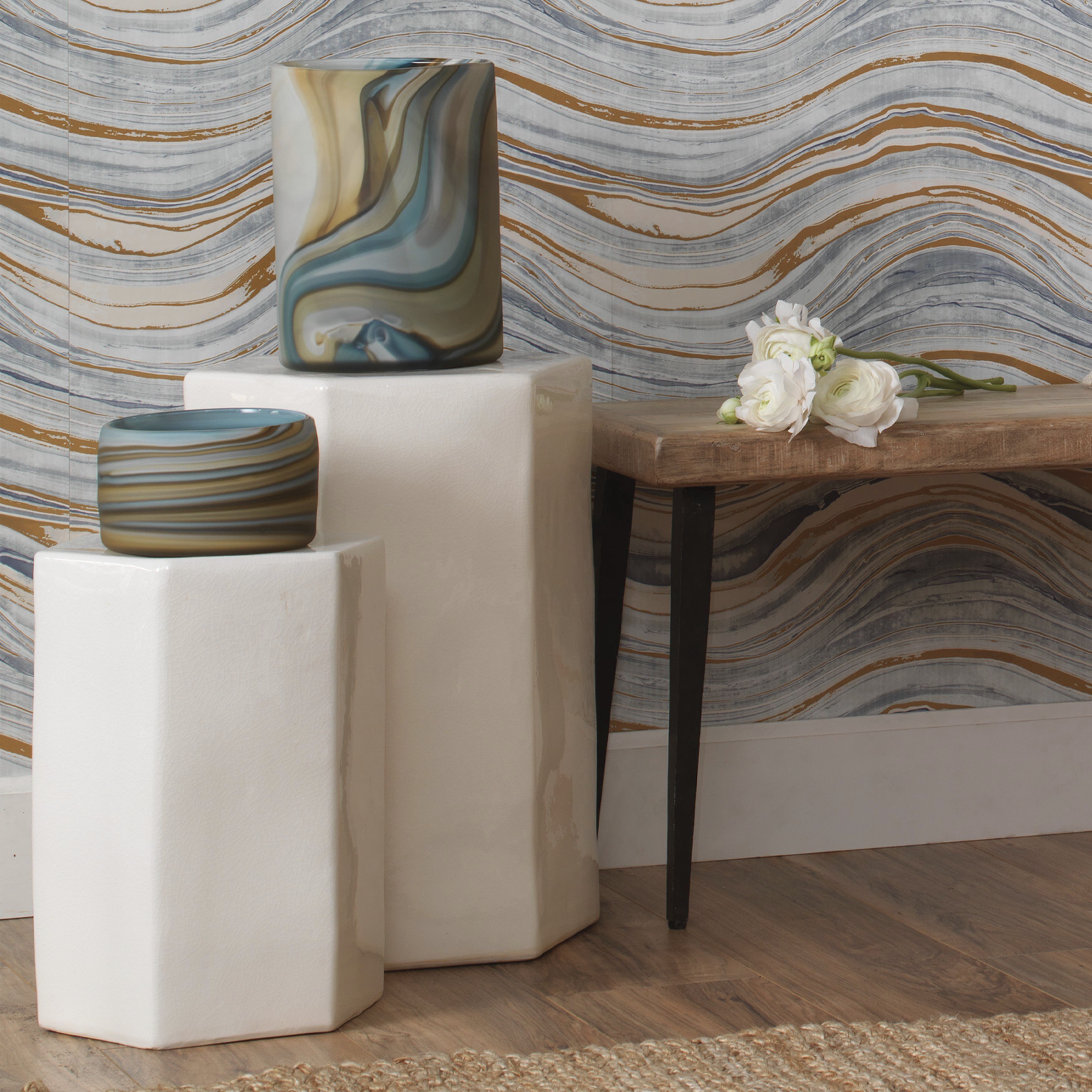 Porto 16 X 10 inch White Ceramic Side Table