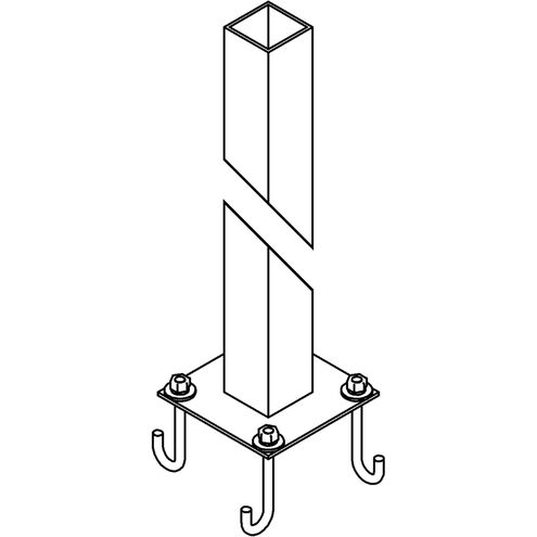Square 47 inch Coastal Dark Smoke Outdoor Post, Square