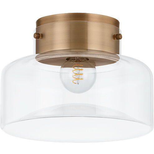Bellow 1 Light 13 inch Patina Brass Flush Mount Ceiling Light