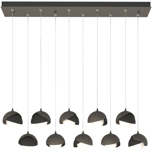 Brooklyn 10 Light 44.5 inch Dark Smoke and Black Pendant Ceiling Light in Dark Smoke/Black, Rectangular