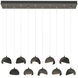 Brooklyn 10 Light 44.5 inch Dark Smoke and Black Pendant Ceiling Light in Dark Smoke/Black, Rectangular