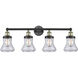 Bellmont 4 Light 33.5 inch Black Antique Brass Bath Vanity Light Wall Light in Clear Glass