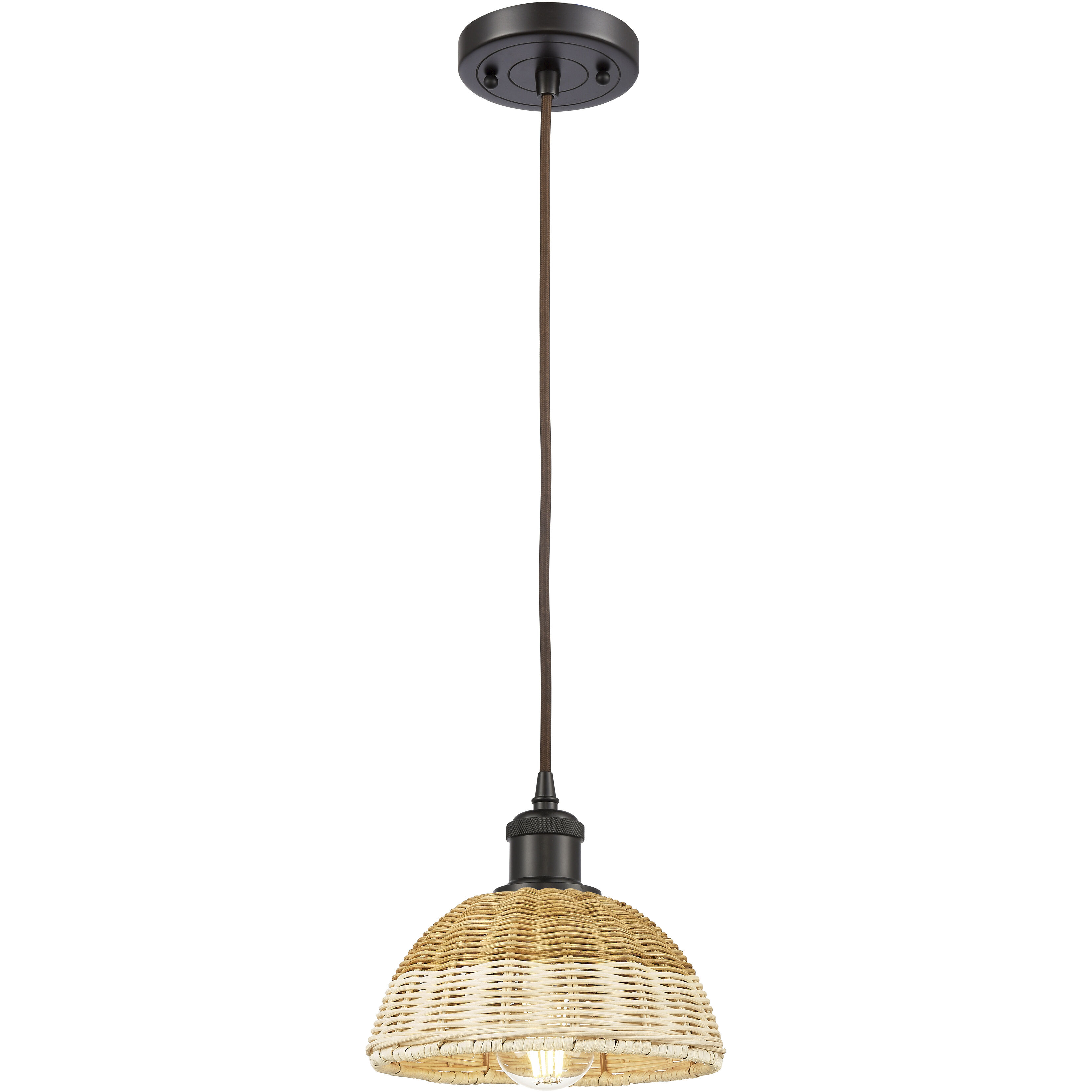 Ballston Bristol Natural II 1 Light 7.5 inch Oil Rubbed Bronze Mini Pendant Ceiling Light
