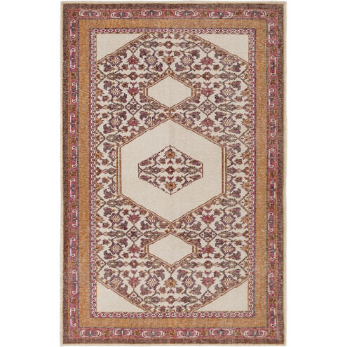 Zahra 36 X 24 inch Ivory, Burnt Orange, Burgundy Rug