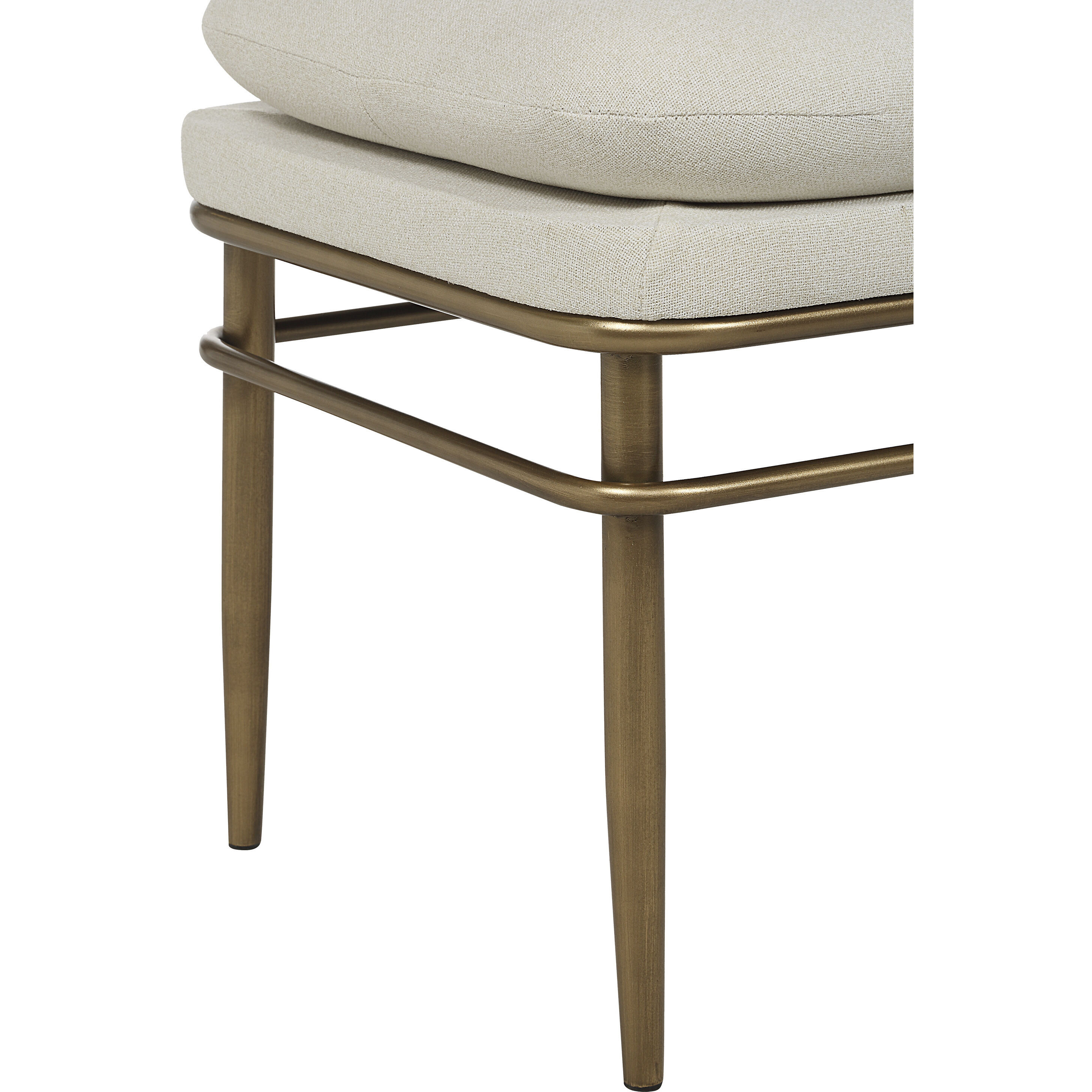 Paredes Natural and Dark Antique Brushed Brass Bench
