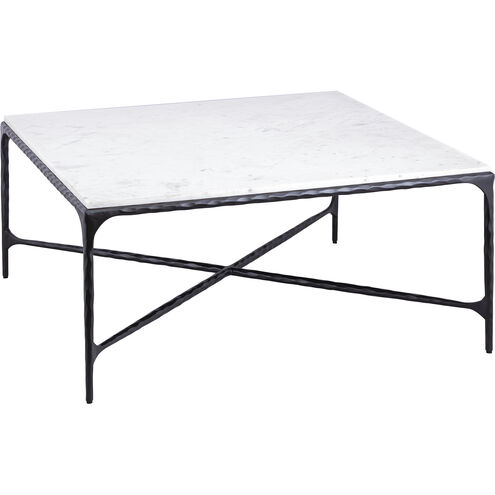 Seville 38 X 38 inch Graphite with White Coffee Table, Forged
