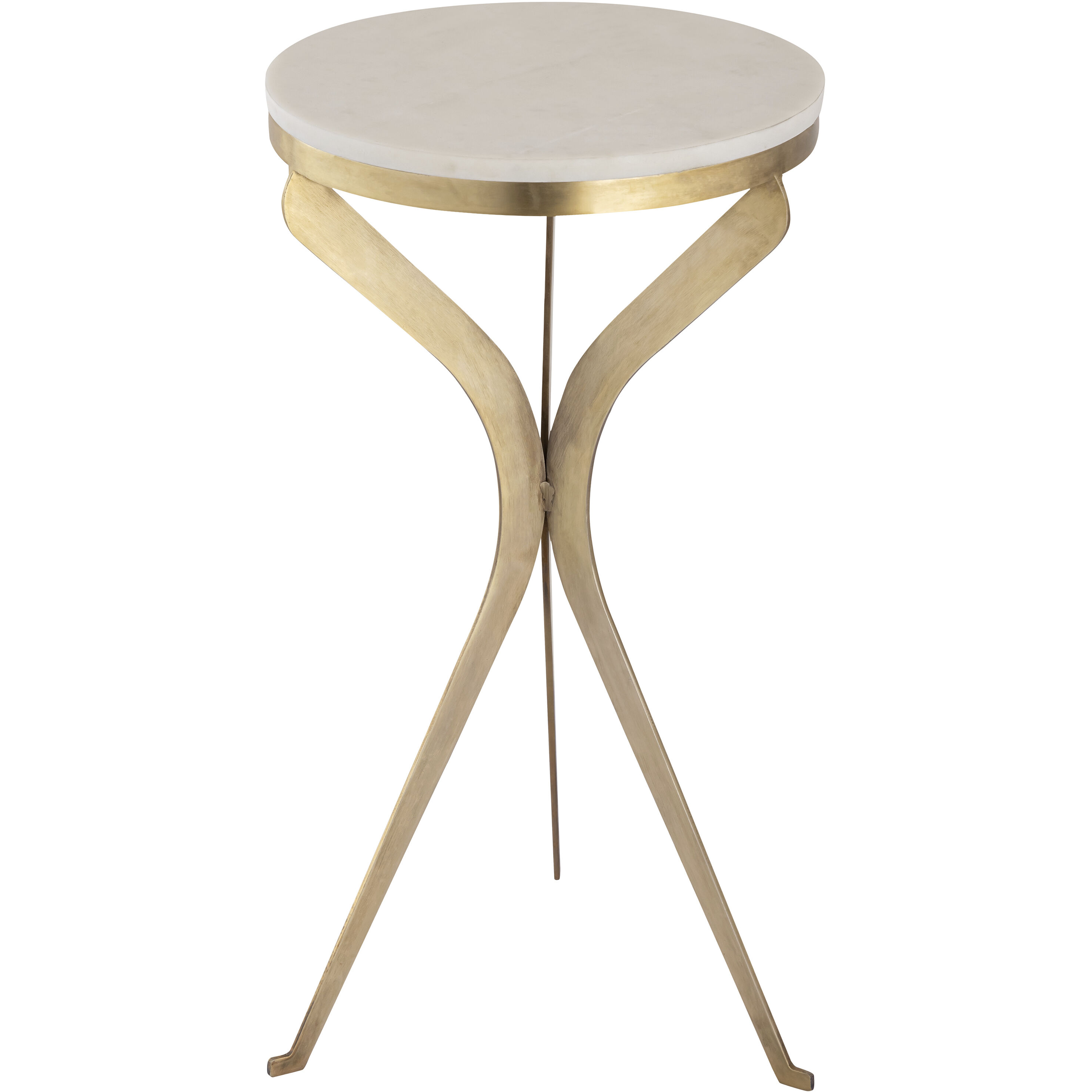 Rowe 23.25 X 12 inch Aged Brass with White Accent Table