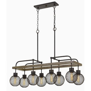 Forio 8 Light 15 inch Pine and Iron Chandelier Ceiling Light