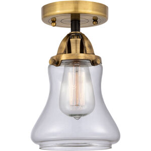 Nouveau 2 Bellmont LED 6 inch Black Antique Brass and Matte Black Semi-Flush Mount Ceiling Light in Clear Glass
