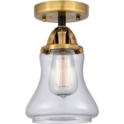 Nouveau 2 Bellmont LED 6 inch Black Antique Brass and Matte Black Semi-Flush Mount Ceiling Light in Clear Glass