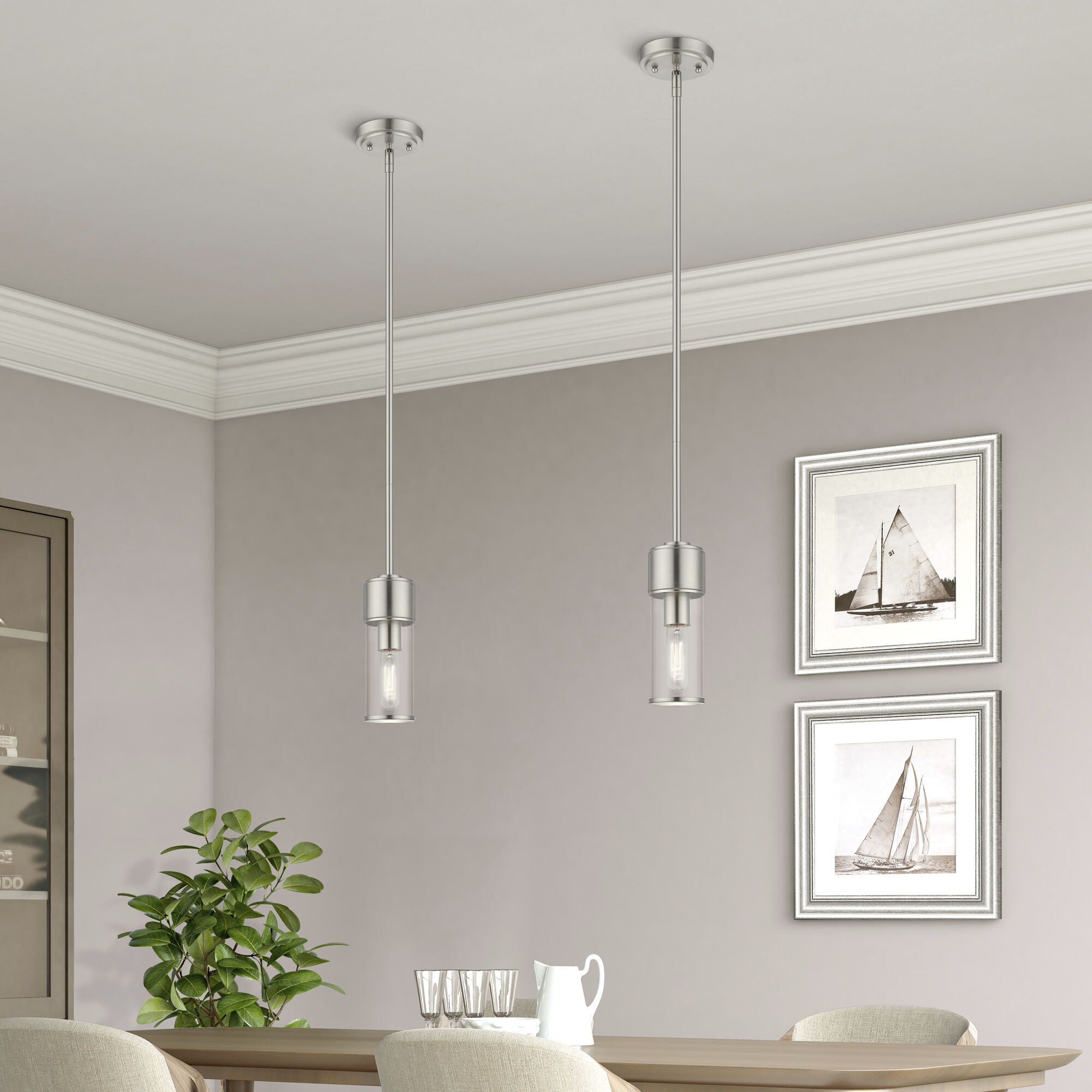 Quincy 1 Light 4.75 inch Brushed Nickel Mini Pendant Ceiling Light