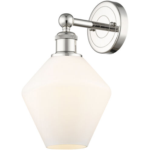 Cindyrella Sconce Wall Light in Polished Nickel, Cased Matte White