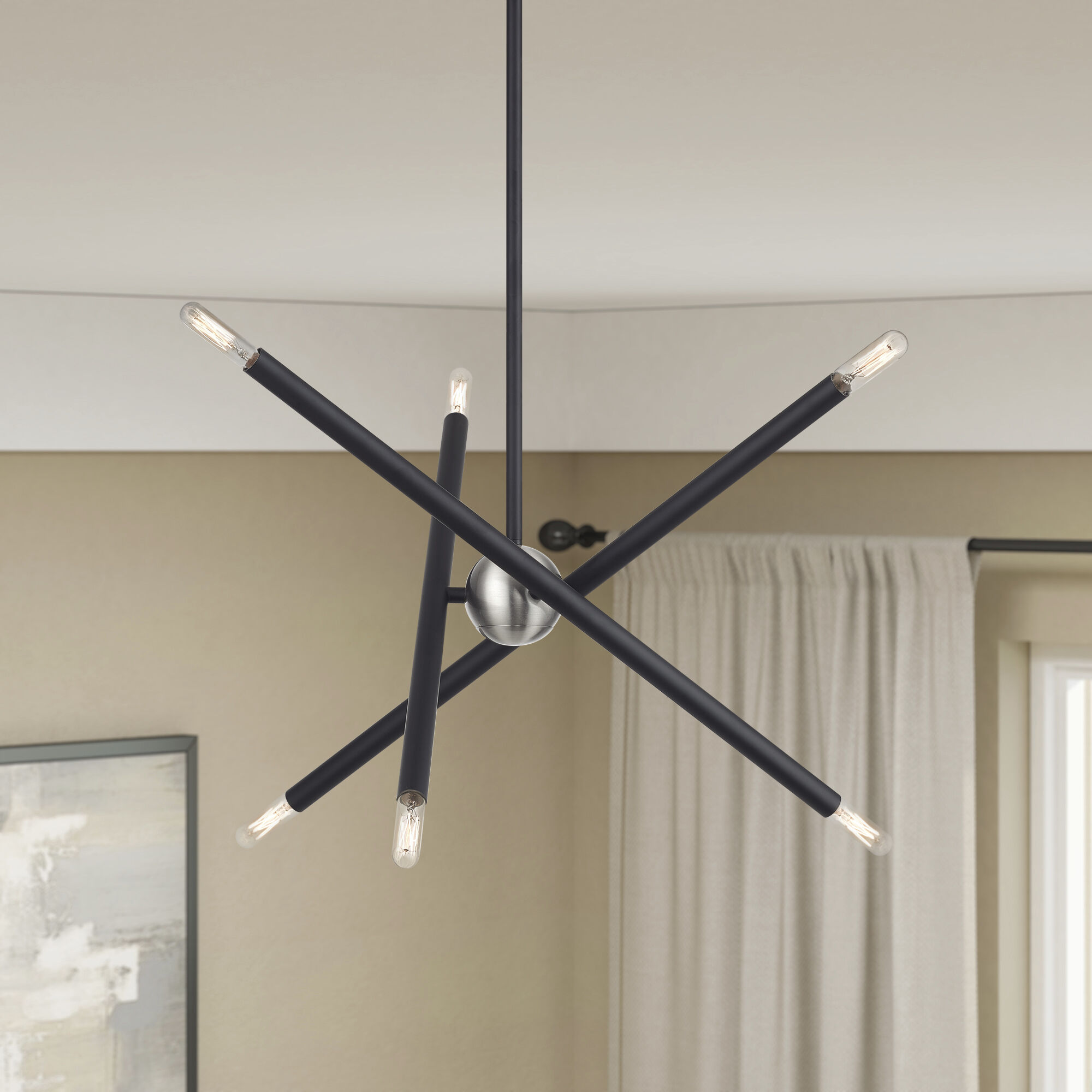 Soho 6 Light 20 inch Black Chandelier Ceiling Light