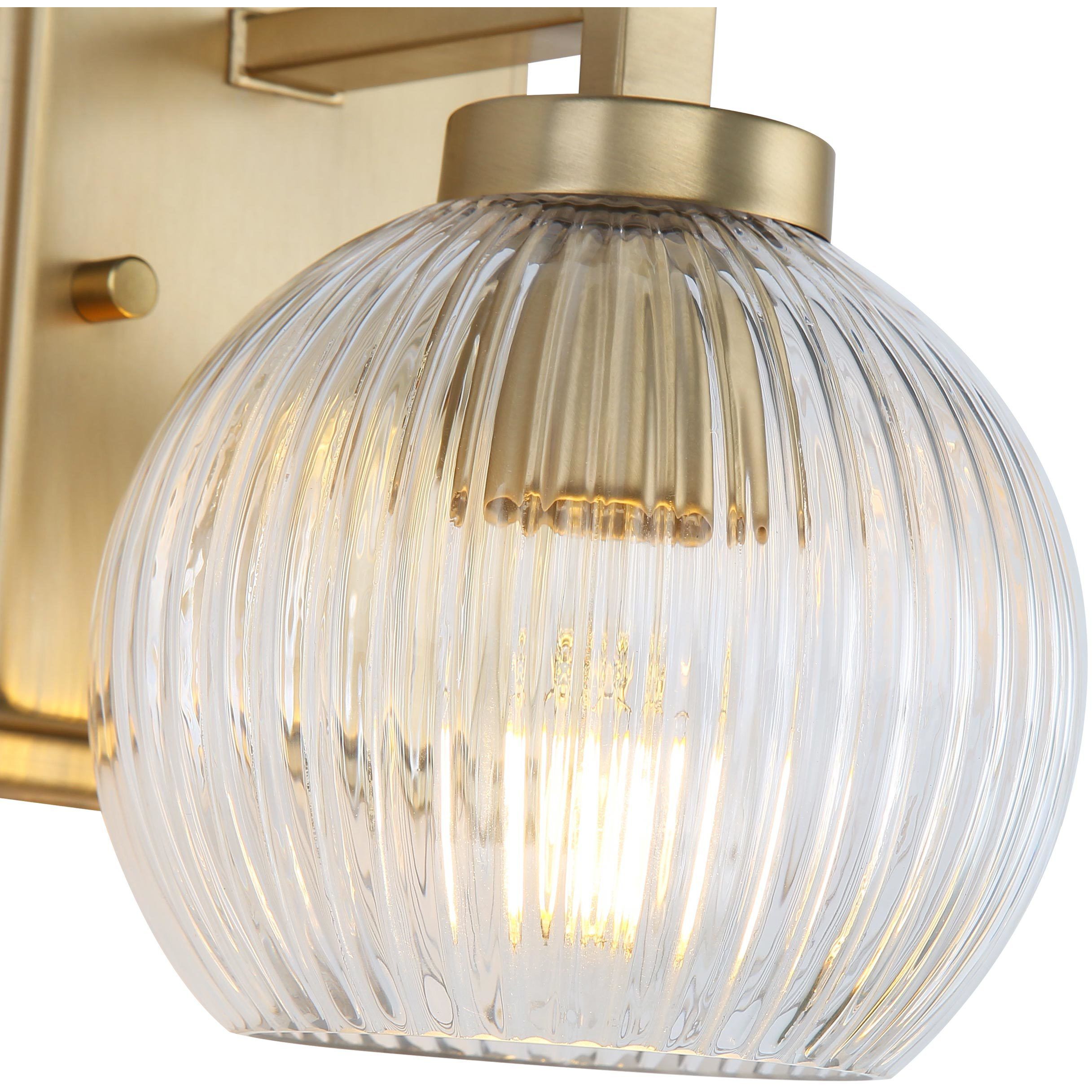 Yep Elliott Vanity Wall Light in Brushed Champagne Brass, Ribbed