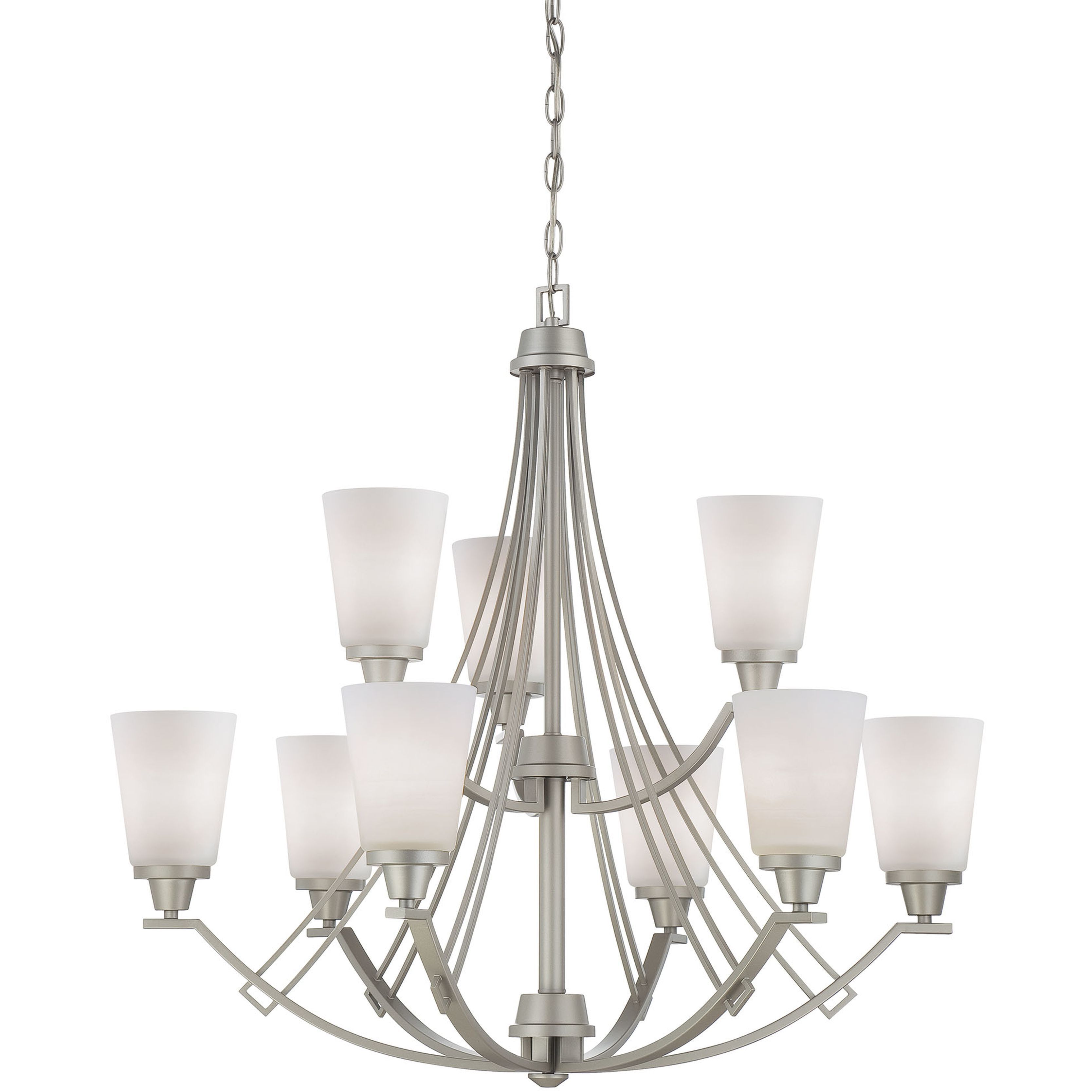 Wright 9 Light 33 inch Matte Nickel Chandelier Ceiling Light