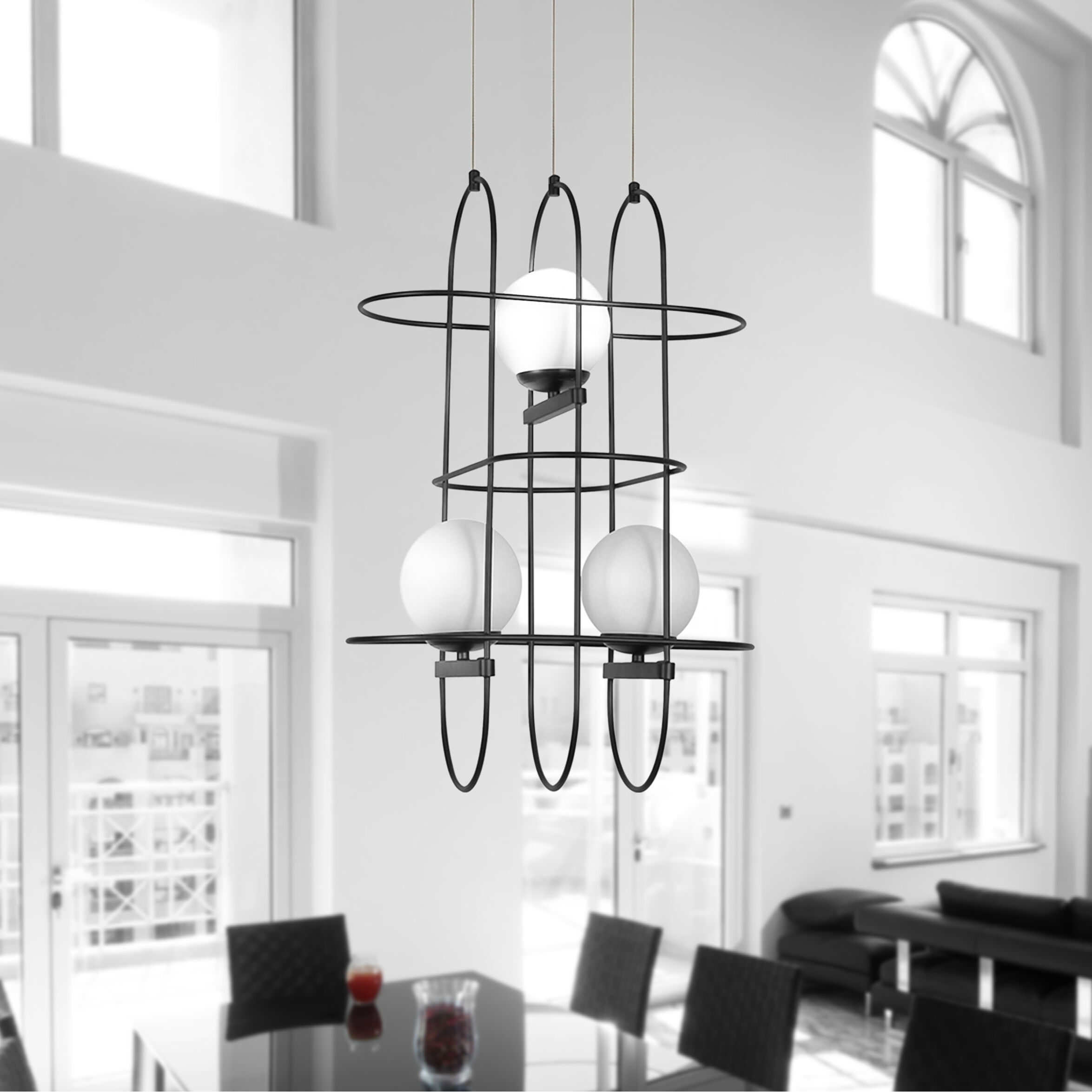 Artisan Collection/ LYRA Series 16 inch Black Chandelier Ceiling Light