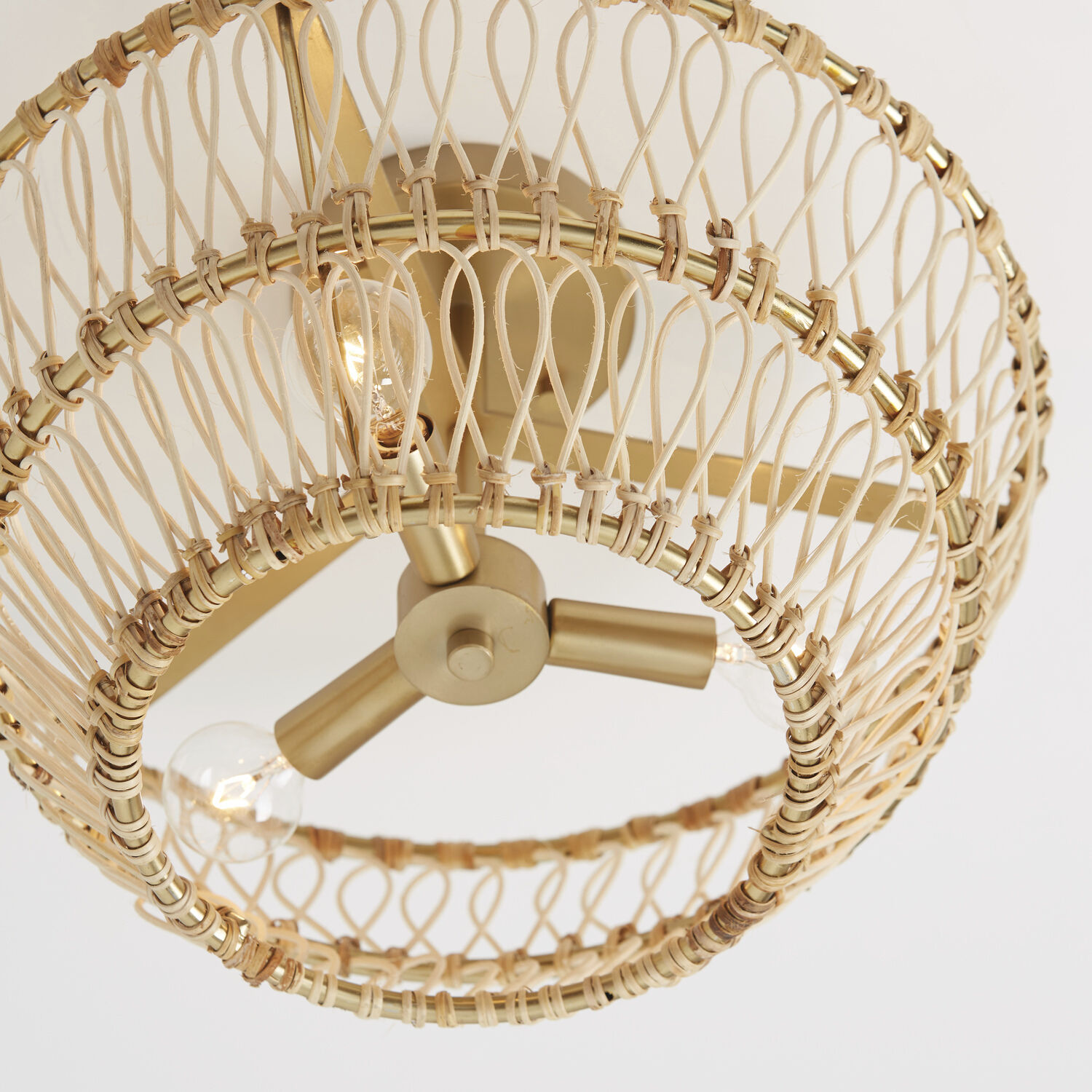 Wren 3 Light 16 inch Matte Brass Semi-Flush Mount Ceiling Light, Convertible Dual Mount