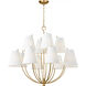 C&M by Chapman & Myers Marina 12 Light 40 inch Burnished Brass Chandelier Ceiling Light
