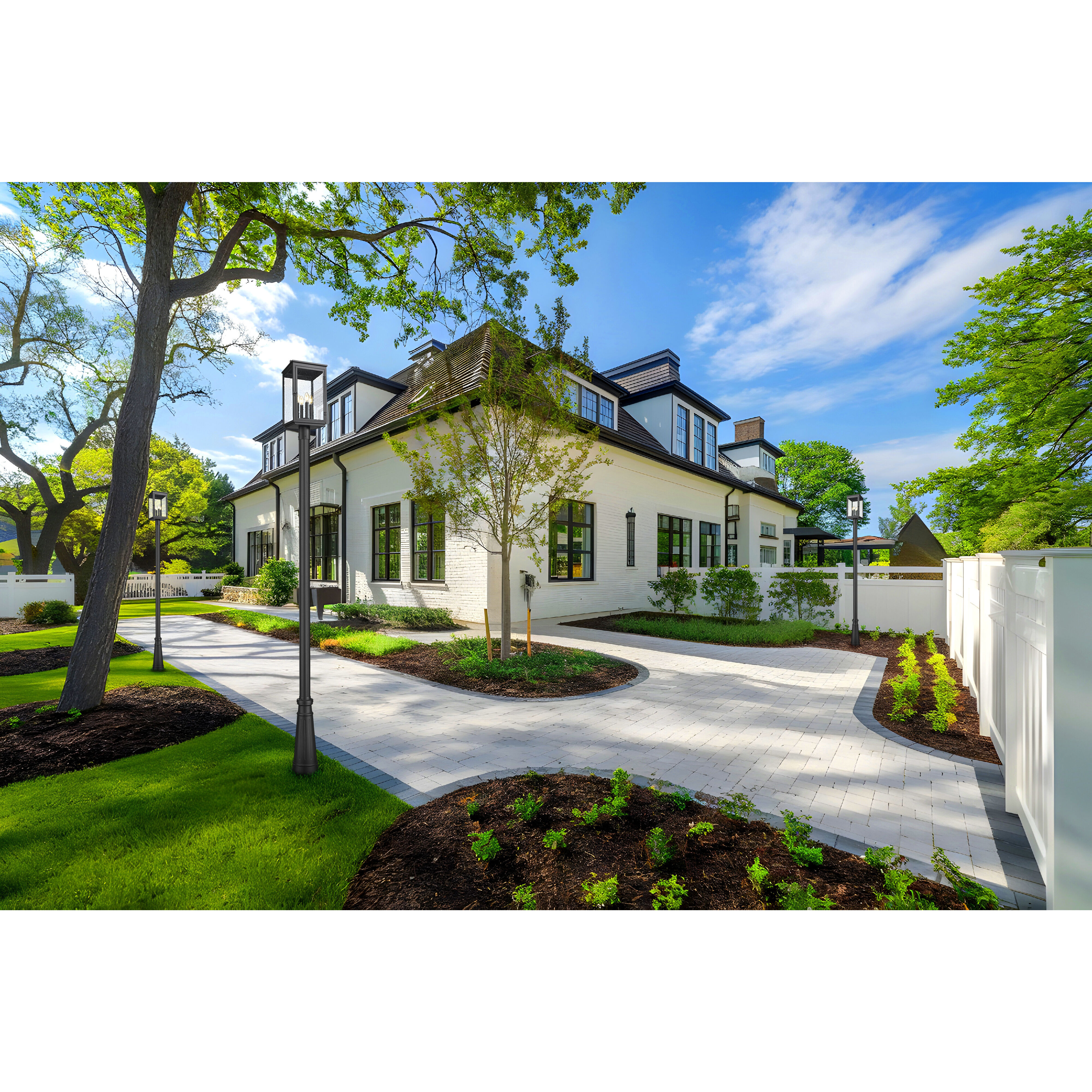 Hartwell 4 Light 116.75 inch Sand Black Outdoor Post Mounted Fixture