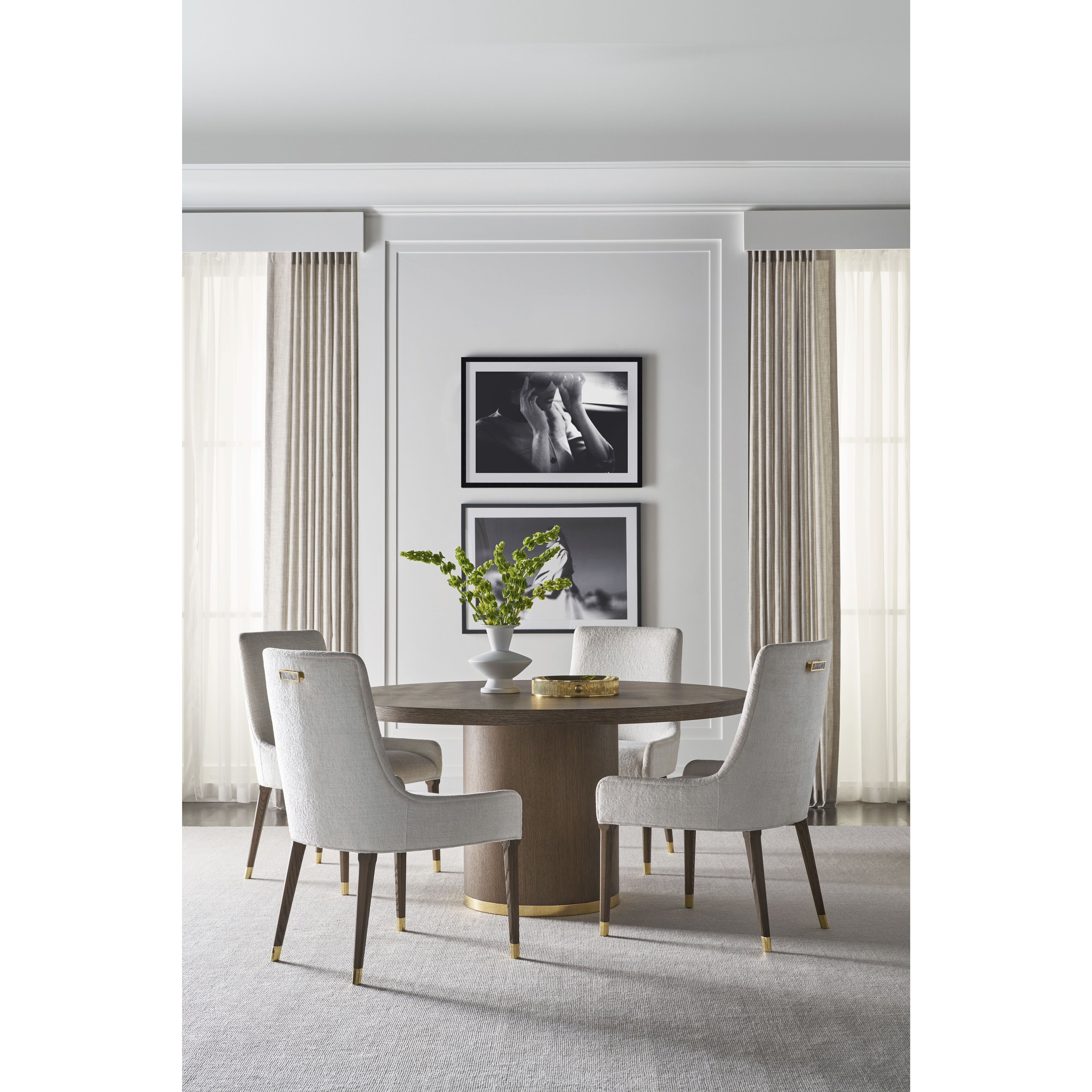 Judith Leiber Couture Martini Dining Side Chair, Wooden, Upholstered