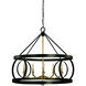 Amelia 5 Light 33 inch Matte Black with Satin Brass Dining Chandelier Ceiling Light