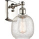 Ballston Belfast LED 6 inch Polished Nickel Sconce Wall Light in Clear Crackle Glass, Ballston