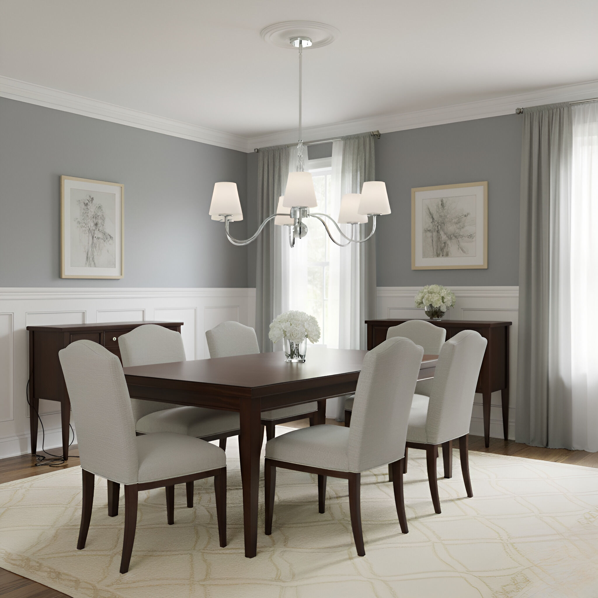 Stone 5 Light 35 inch Polished Chrome Chandelier Ceiling Light