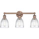 Brookfield 3 Light 23.75 inch Antique Copper Bath Vanity Light Wall Light in Clear