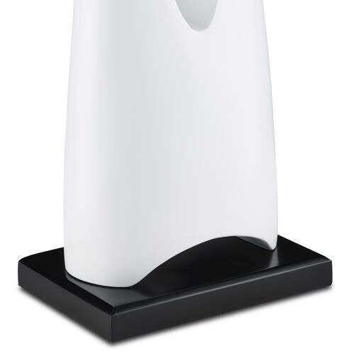 La Porta 32 inch 150 watt Glossy White and Black Table Lamp Portable Light