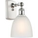 Ballston Castile 1 Light 6 inch White and Polished Chrome Sconce Wall Light in White Glass, Ballston