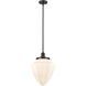 Franklin Restoration Bullet LED 12 inch Oil Rubbed Bronze Mini Pendant Ceiling Light in Matte White