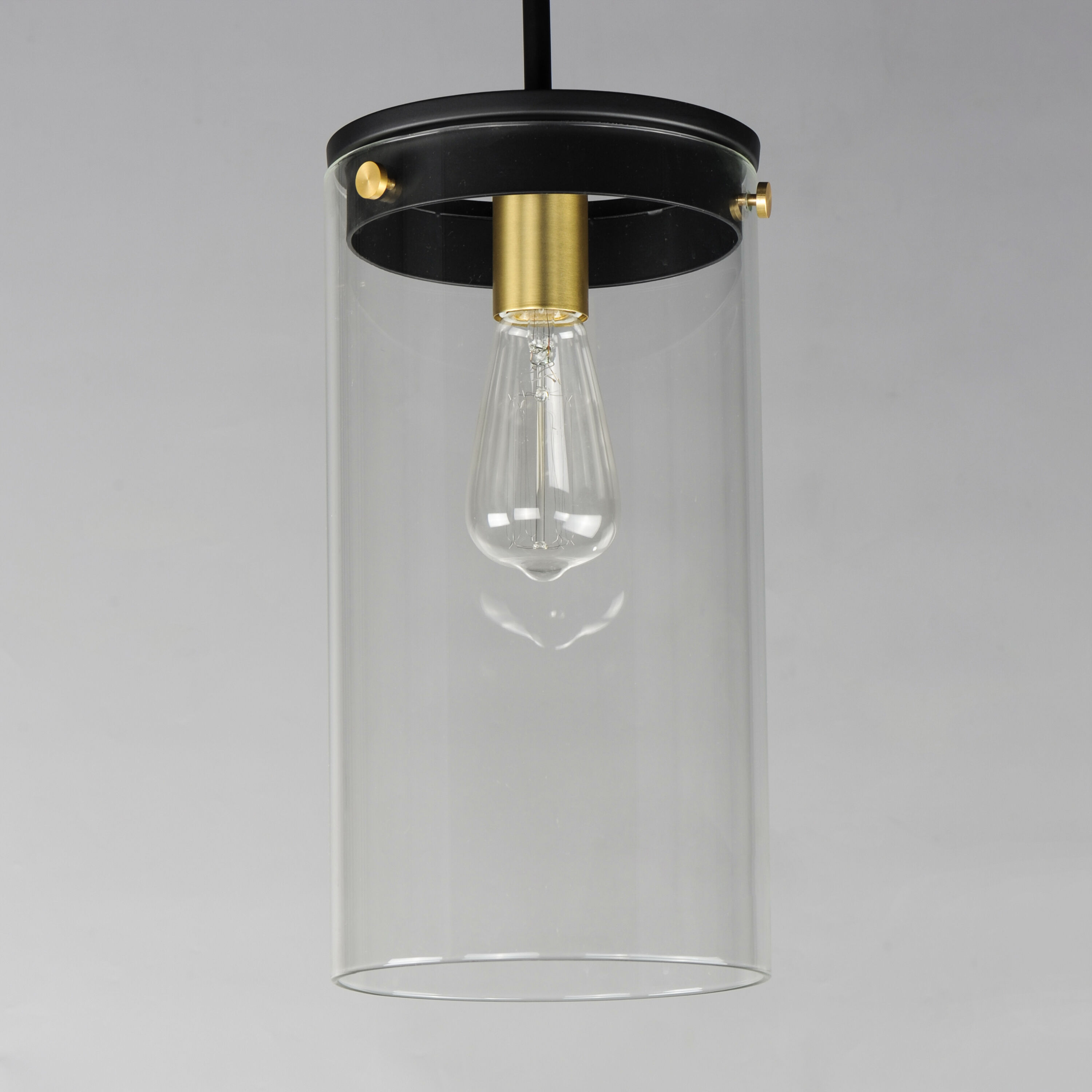 Pinn 1 Light 8 inch Black/Satin Brass Single Pendant Ceiling Light