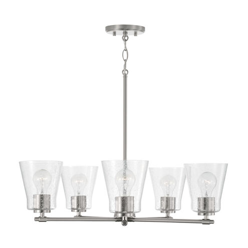 Baker 5 Light 27 inch Brushed Nickel Chandelier Ceiling Light