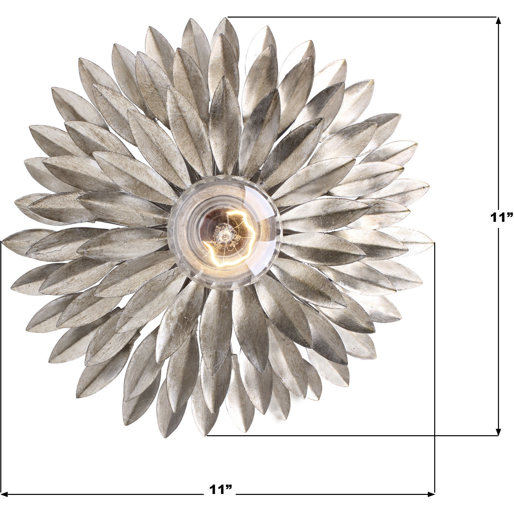 Broche Wall Sconce Wall Light in Antique Silver