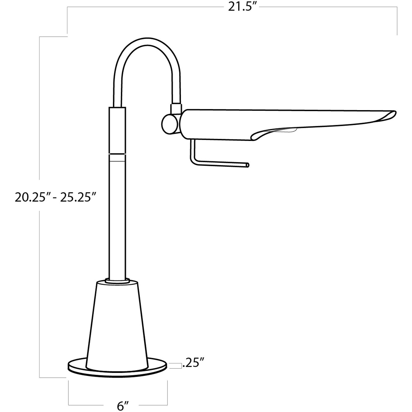 Raven 25.25 inch 25.00 watt Polished Nickel Task Lamp Portable Light