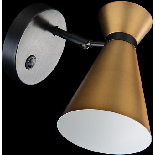 Pin Up 8 inch 11.00 watt Black Aged Brass Headboard Light Wall Light, dweLED