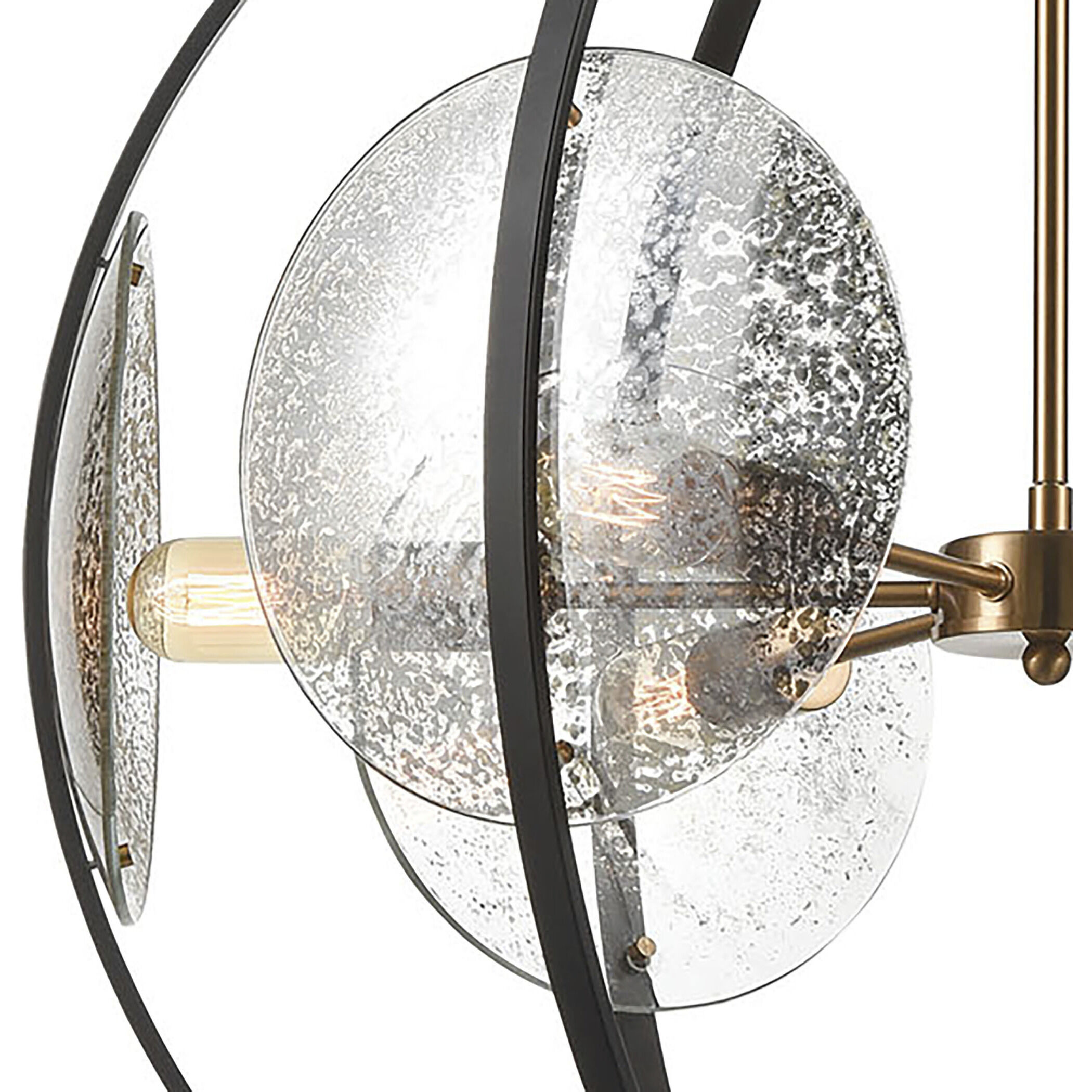 Oriah 6 Light 28 inch Matte Black with Satin Brass and Silver Mercury Chandelier Ceiling Light