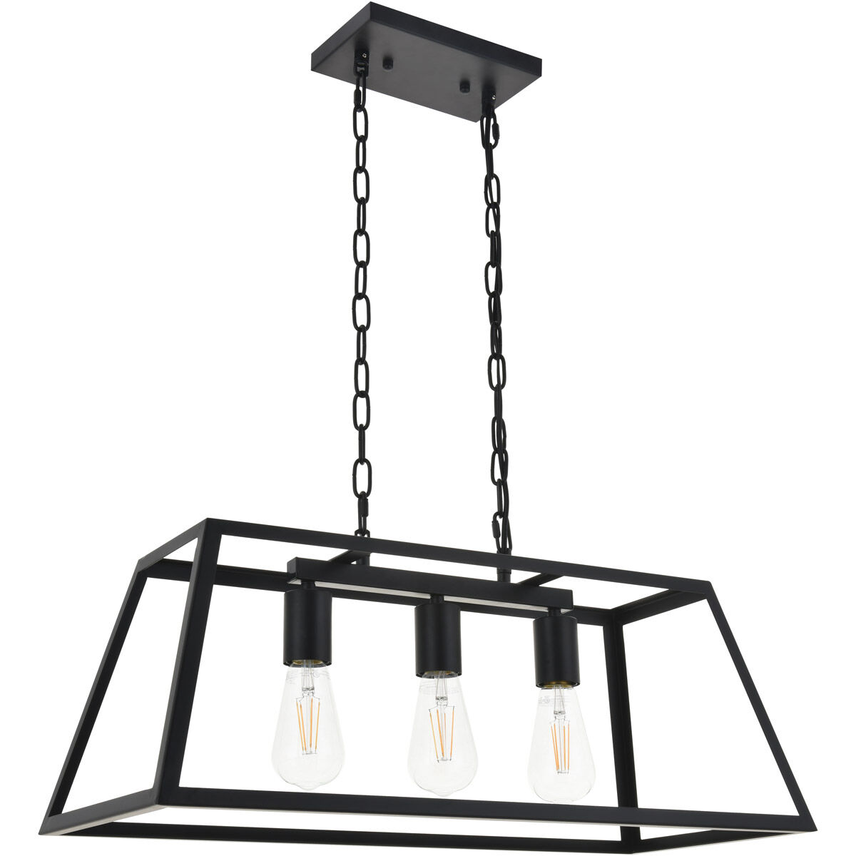 Resolute 3 Light 25 inch Black Pendant Ceiling Light