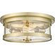 Canada 2 Light 14 inch Gold Flush Mount Ceiling Light