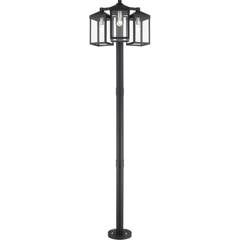 Nyack 3 Light 96.25 inch Black with Brushed Nickel Accents Outdoor 3 Head Post Light
