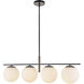 Alora Mood Zuri 4 Light 37 inch Matte Black/Opal Glass Linear Pendant Ceiling Light