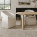 Barrow White Rolling Dining Chair