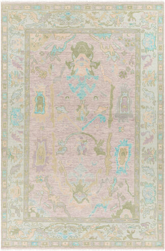 Ushak 36 X 24 inch Light Blue Rug in 2 x 3, Rectangle