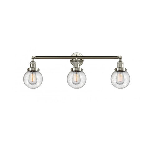 Franklin Restoration Beacon LED 30 inch Brushed Satin Nickel Bath Vanity Light Wall Light in Seedy Glass, Franklin Restoration