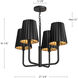 Alora Mood Plisse 4 Light 22.5 inch Matte Black Chandelier Ceiling Light