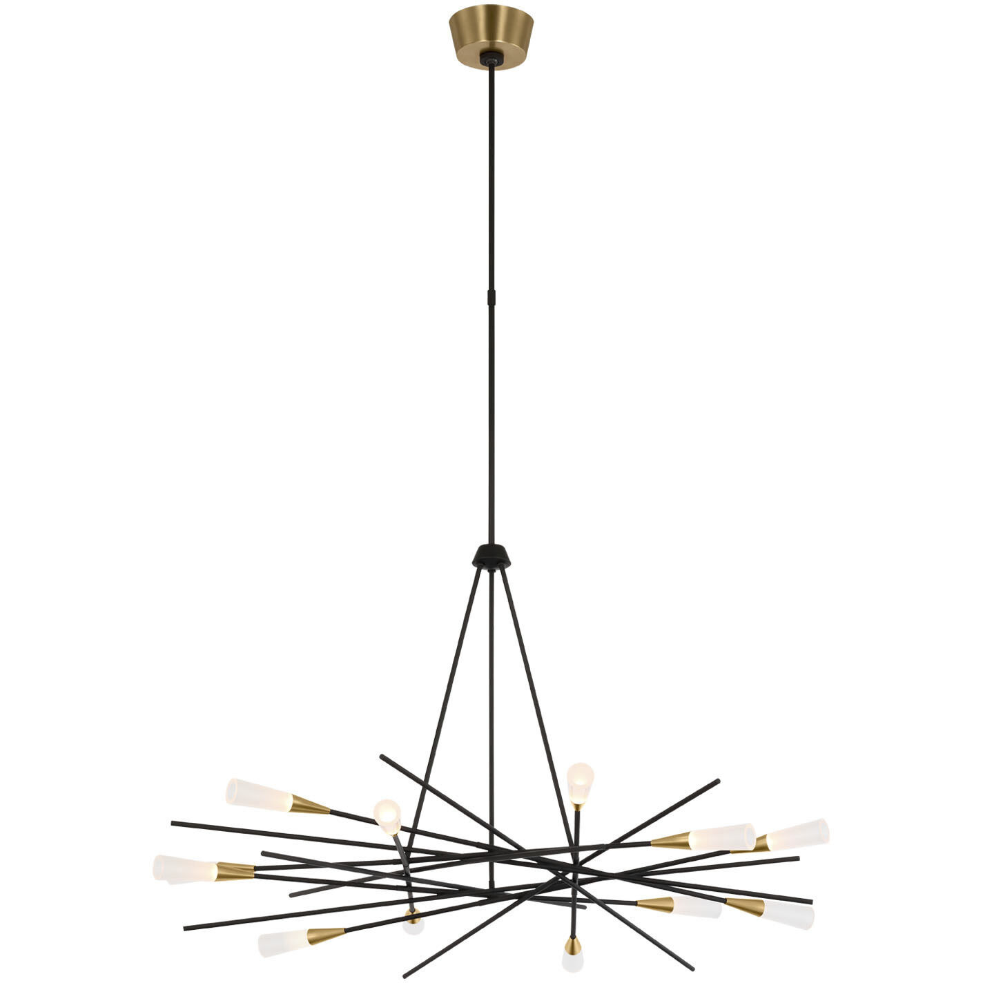Chapman & Myers Stellar LED 40 inch Matte Black Radial Chandelier Ceiling Light