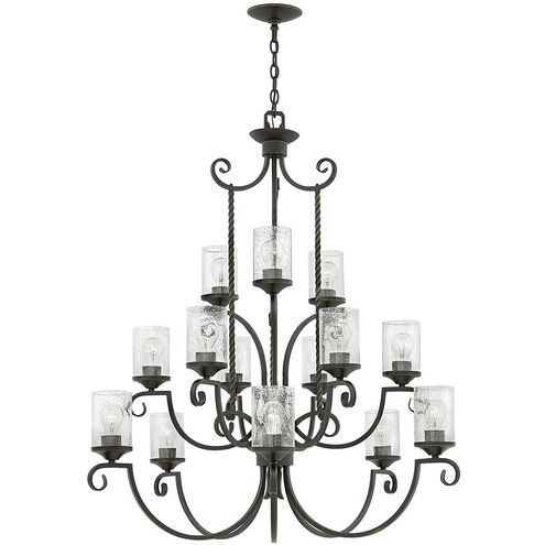 Casa LED 42 inch Olde Black Indoor Chandelier Ceiling Light in Clear