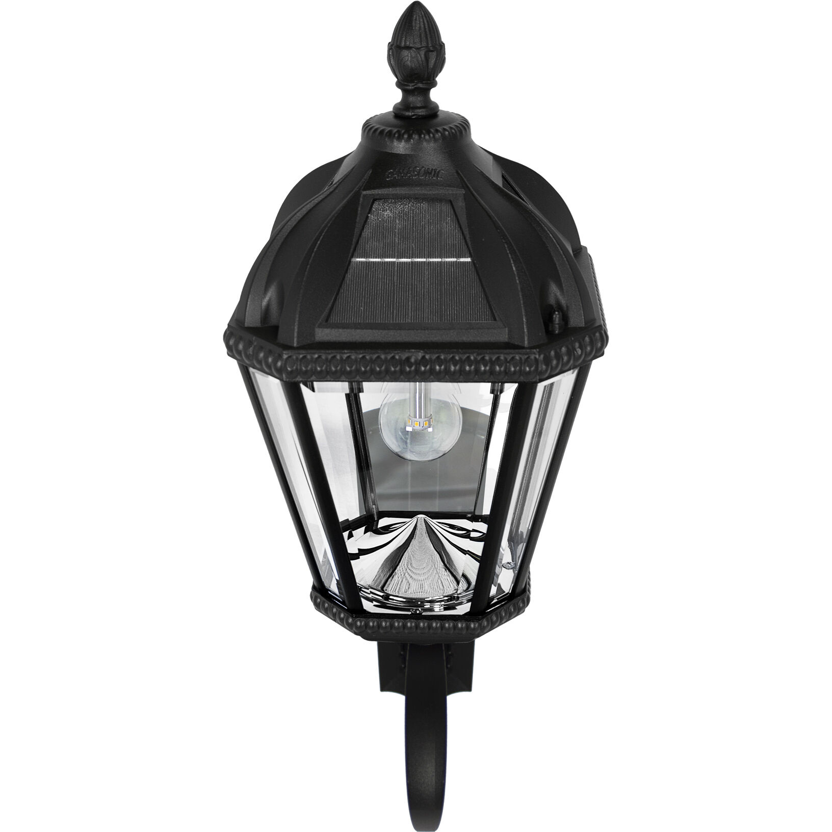 Royal 1 Light 21 inch Black Outdoor Wall Sconce, Solar
